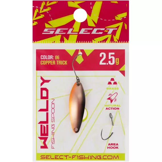 Блешня Select Welldy 2.5g 31mm #06 Copper Trick, Вага блешні: 2.5, Колір блешні: #06 Copper Trick, фото , изображение 2